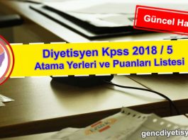 Diyetisyen Kpss 2018 5 Atama Yerleri ve Puanları Listesi