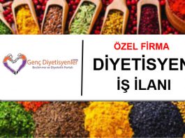 ÖZEL FİRMA DİYETİSYEN İŞ İLANI dş