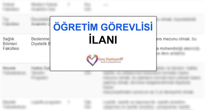 Öğretim Görevlisi İlanı dyt