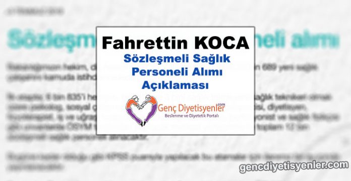 Fahrettin Koca Sözleşmeli Sağlık Personeli Alımı Açıklaması ( 5 TEMMUZ )