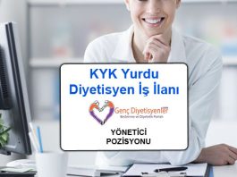 Yönetici pozisyonu Diyetisyen İş İlanı