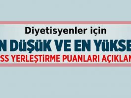 diyetisyenler icin en kücük ve en yüksek puanlar