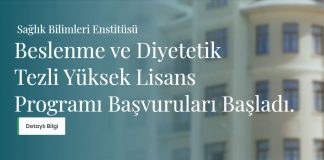 Beslenme ve Diyetetik yüksek lisans başvuruları başladı