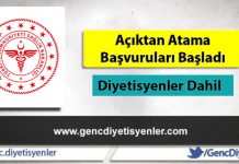 Açıktan atama başvuruları başladı (Diyetisyenler dahil)